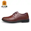 Sapatos Casuais de Couro Aumentadores de Altura para Homens Idosos no Atacado 2026, Cadarço de Couro Genuíno, Sola Macia, Sapatos para Pais de Meia-Idade 80119