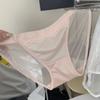 Ins Chica de la Luz de la Luna ~ Ropa Interior de Satén y Encaje con Abertura Alta para Mujer Sexy Cómoda Transpirable Algodón en la Entrepierna Tiro Medio Estilo Nuevo