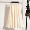 Falda de Volantes de Nuevo Estilo para Mujer en Verano, Cintura Elástica, Estilo de Moda y Dulce, Falda Midi de Corte A, Falda Plisada de Talla Grande