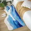 Océano Azul Ola Hogar Felpa Dormitorio Habitación Mesita de Noche Sala de Estar Alfombra Flockada Engrosada Alfombra con Forma de Dormitorio Alfombra de Mesita de Noche