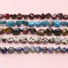 Pulseira de Contas de Pedra Natural de Formato Especial com Furo Reto, Contas Soltas para Pulseira e Colar DIY Feito à Mão, Acessórios de Decoração
