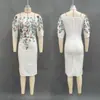 Vestido Elegante Cruzado Europeo y Americano de Amazon Otoño 2025 de Un Hombro con Mangas de Tres Cuartos que Cubre la Cintura y la Cadera para Mujer