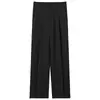 Pantalones Rectos Holgados Retro Marrones de Talla Grande para Hombre, Otoño, Tacto de Alta Gama, Caída Sedosa, Pantalones de Traje Adelgazantes