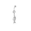 Colgante de Cruz de Acero Inoxidable Estilo Vintage Transfronterizo Anillo para Ombligo Joyería de Piercing para Ombligo Flor Exquisita Europea y Americana