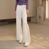 25 Otoño Nuevo Versátil de Cintura Alta para Viajes Casual Pantalones Rectos de Pierna Ancha Pantalones Largos para Mujer 510075