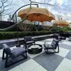 Diseño de Jardín Patio Exterior Oficina de Ventas Sofá de Exhibición Combinación de Aleación de Aluminio Acero Inoxidable Sofá Impermeable y a Prueba de Sol