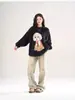 Suéter Suave de Terciopelo de Visón con Cachorro Rojo de Navidad para Mujer, Jersey de Punto Informal para Otoño e Invierno, Nuevo Estilo Pareja para Año Nuevo