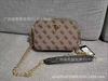 Guess Marca Comercio Exterior Estilo Europeo y Americano Cadena Simple Empalme Bloques de Color Estampado Triángulo Logo Bolsa para Cámara Funda Bolsa Bolso de Hombro Cruzado