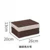 Wg6Q Cesta de Armazenamento de Palha para Desktop Íntimos e Meias Porta-Chaves com Tampa Acessórios de Cabelo Utensílios Diversos Cesta de Armazenamento Trançada de Rattan