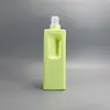 Recipiente Plástico Quadrado de 1000ml (1 Litro) com Alça e Marcações para Detergente de Lavar Roupa, Detergente de Lavar Louça e Produtos Químicos Domésticos