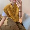 Estilo coreano design preguiçoso estilo torção camisola sem mangas outono e inverno desgaste exterior estilo ocidental idade-redução solta capa camisola moda