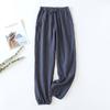 Leggings Largas de Gaze de Algodão Femininas para Primavera e Verão Calças Casuais Novas Calças Modeladoras de Algodão Puro Femininas Pijamas para Casa