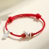 Año de la Serpiente Año de Nacimiento Cuerda de Mano Plata 999 Tejida a Mano Cuerda Roja Cuerda de la Suerte para Hombres y Mujeres Pulsera de Ágata Roja para Mujer