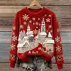 Nueva sudadera de franela para mujer con estampado digital 3D navideño, sitio web independiente transfronterizo Amazon, otoño/invierno 2026