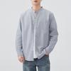 Camisa Dan Baoni para Hombre Cuello Pequeño Negocios Ligeros Camisa de Hilo Oxford Japonés Moda Masculina Camisa de Manga Larga Versátil para Hombre