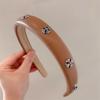 Croo diadema de pan decorativa tridimensional de cuero con textura mate borde estrecho cruzada retro francesa artística Nuevo
