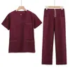 Conjunto de Gown de Manga Curta para Lavar as Mãos Mais Escova de Dentes Roupas de Mão Roupas de Trabalho de Médico Roupas de Enfermeira Gown Cirúrgico de Algodão Roupas de Mão com Escova