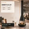 Lareira hexagonal suspensa de fogo real, lareira paisagística suspensa, lareira personalizada para hotéis, pousadas, vilas e projetos, fábrica de lareiras