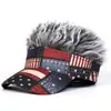 Gorra con peluca de estampado explosivo transfronterizo para hombre, estilo hip-hop europeo y americano, divertida, integrada, gorra de béisbol para exteriores, peluca de simulación, sombrero para el sol