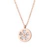 Ponto de fábrica temperamento japonês e coreano flor aço titânio Cereja 18k diamante madrepérola colar corrente clavícula fêmea ponto geração cabelo