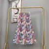 Saia feminina de algodão e seda verão Nova solta plus size mulheres grávidas podem usar saia externa casual fina do Sudeste Asiático
