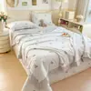 2026 Novo Modelo A Roupão de Cama de Algodão Mousse Rendado Estampado Colcha de Verão Colcha de Ar Condicionado Conjunto de Quatro Peças