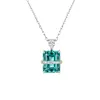 Collar de Botella del Tesoro Color Paraíba Verde Menta en Plata de Ley S925 para Mujer Verano Lujo Ligero Exquisito Brillante de Moda Cadena para la Clavícula