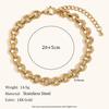 Ropa de Trabajo Europea y Americana Versátil de Nicho Elegante Retro Joyería Acero Inoxidable Chapado en Oro de 14K Cadena Gruesa Redonda Tobillera