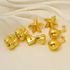 Pendientes Huecos Chapados en Oro de 18 Quilates de Acero Inoxidable Europeos y Americanos Personalizados de Fábrica para Mujer Versátiles de Moda Transfronteriza Pendientes de Acero de Titanio Dongguan