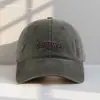 Gorra de Béisbol Lavada Estilo Coreano Retro Bordado de Letras para Mujer Otoño Nuevo Parte Superior Suave Versátil Protector Solar Gorra de Pico de Pato para Hombre