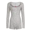 Body de Renda Floral Doce Estilo Coreano com Laço para Primavera e Verão, Ajustado ao Corpo, Roupa de Casa, Camada Base para Mulheres