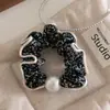 Anillo para el Cabello de Intestino Delgado Floral Elegante de Primavera Alta Elasticidad Moda Perla de Imitación Elegante Sin Daño Cuerda para el Cabello Versátil para Mujer