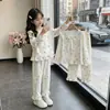 Pijama infantil de estilo princesa para niñas, de manga larga, primavera y otoño, dulce y fino, algodón nube, nuevo para 2026, ropa de casa de verano para niñas