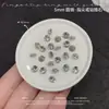 Anillo Redondo de Diamante para Punta de Dedo Super Brillante Accesorios de Arte de Uñas de Circonita Cuadrada Pequeña de Circonita Redonda Diamante Suelto Accesorios de Decoración de Uñas Ultra Brillantes