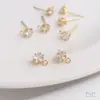 Pacote Ouro 14K Cor Dourada Real Conserva Cor Joia de Orelha Acessórios DIY com Zircônia Pendurada Estrela de Cinco Pontas Orelhas Acessíveis Luxo Material de Agulha de Orelha Feito à Mão