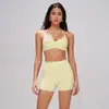 Conjunto de yoga transfronteiriço novo, justo, com gola halter, respirável, secagem rápida, casual, para fitness e esportes, feminino 5555