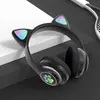 Audífonos de Orejas de Gato STN-28 Audífonos Bluetooth Audífonos de Orejas de Gato Luminosos de Montaje en Cabeza Súper Larga Duración en Espera Audífonos Bluetooth