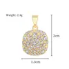 Cobre Ouro RealOuro Incrustado com Diamantes Triturados Espelho Quadrado Moda Comércio Exterior Transfronteiriço DIY Joias Cobre Zircônia Micro-Incrustado Acessórios de Pingente
