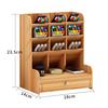 Grande Venda Porta-Canetas de Madeira Caixa de Armazenamento Grande Capacidade Moda Criativa Multicompartimentado Porta-Canetas Prateleira de Armazenamento para Mesa de Escritório