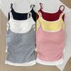 Nuevo Estilo Chica Picante Camisola Falsa de Dos Piezas para Mujer, Bloqueo de Color Adelgazante Versátil Patchwork Pura Tentación Espalda Hermosa Prenda Exterior Superior