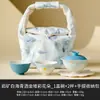 Juego de Taza de Té con Tapa de Cerámica Blanca Mineral de Roca Pintada a Mano Tazón de Té con Tapa Juego de Té Kung Fu Estilo Chino Nuevo para Hacer Té