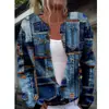 2025 Nueva Estación Independiente Amazon Impresión Digital Aguja Gruesa Cardigan Grande para Mujer Cuello en V Corto Manga Larga Suéter de Imitación