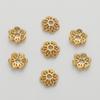 Cobre color que no se desvanece de 18K color oro antiguo flor hueca soporte para pulsera collar DIY hecho a mano espaciador hueco multiestilo