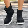 Botas de algodón para mujer de comercio exterior transfronterizo 2026 otoño e invierno nuevas estilo europeo y americano de tacón bajo punta redonda sin cordones botines cortos para mujer