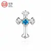 Pendientes Cruzados de Aleación de Titanio F136 Transfronterizos con Circonia de Grado 5A, Joyería para Perforación de Hélice Externa