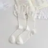 Calcetines blancos tipo ballet con volantes para mujer, de verano, finos, de malla, transpirables, color liso, versátiles, estilo japonés, calcetines holgados para adolescentes