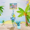 Jinnew & Stitch Co-Diseñado Ángel Xiaojin Conjunto de Playa de Verano para Tres Personas Llavero Lindo de Dibujos Animados