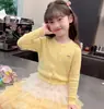 Conjunto de Saia de Tricô para Meninas Transfronteiriço, Novo Vestido Princesa Infantil Primavera e Verão, Saia de Malha Bolo Arco-Íris para Menininha