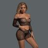Nova lingerie sexy de duas peças off-shoulder barriga-vazamento outfit perspectiva sexy sexy pijamas hip wrap saia de malha roupas de malha