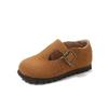 Zapatos de Mujer Vintage de una Sola Capa Punta Redonda Zapatos de Leche Novedad Primavera y Otoño 2025 Comodín Zapatos Pequeños de Cuero Zapatos de Frijol Suave para Bebé